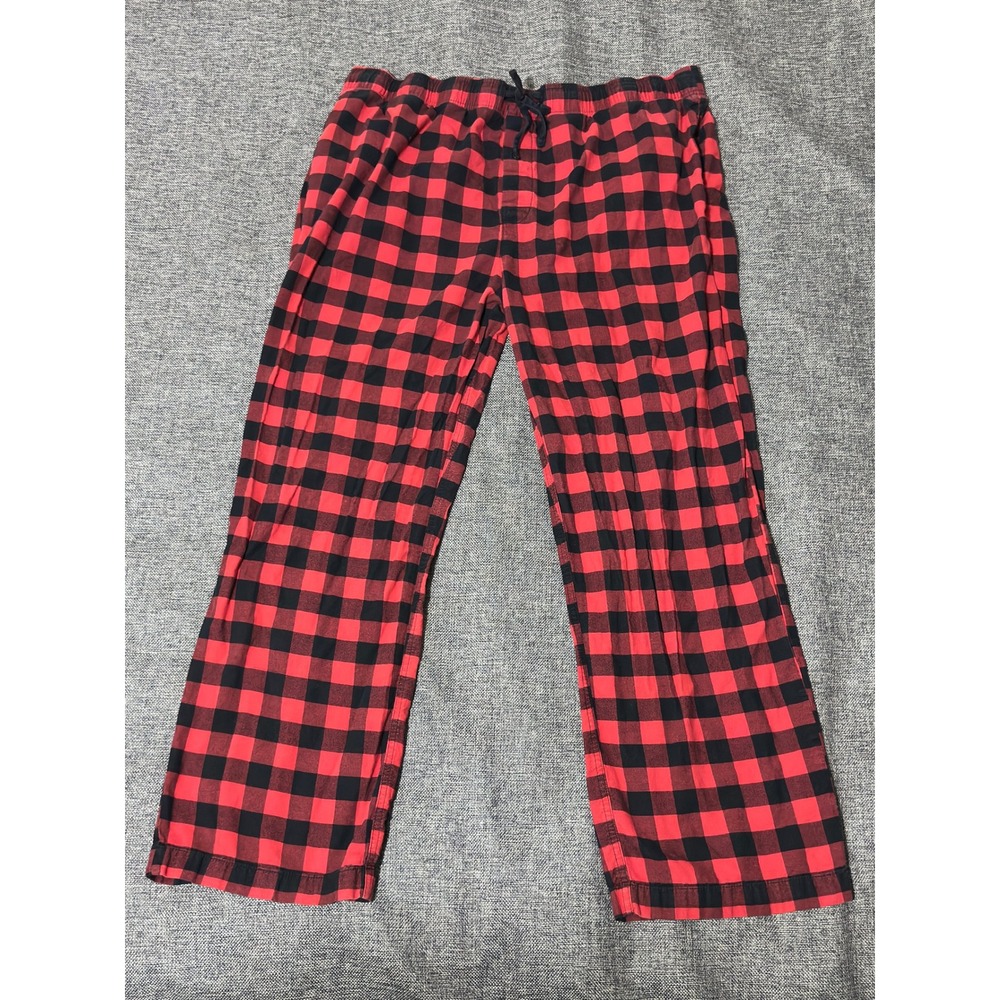 Goodfellow & Co Mens XXL Pajama Pants Red Black Buffalo Plaid Cotton